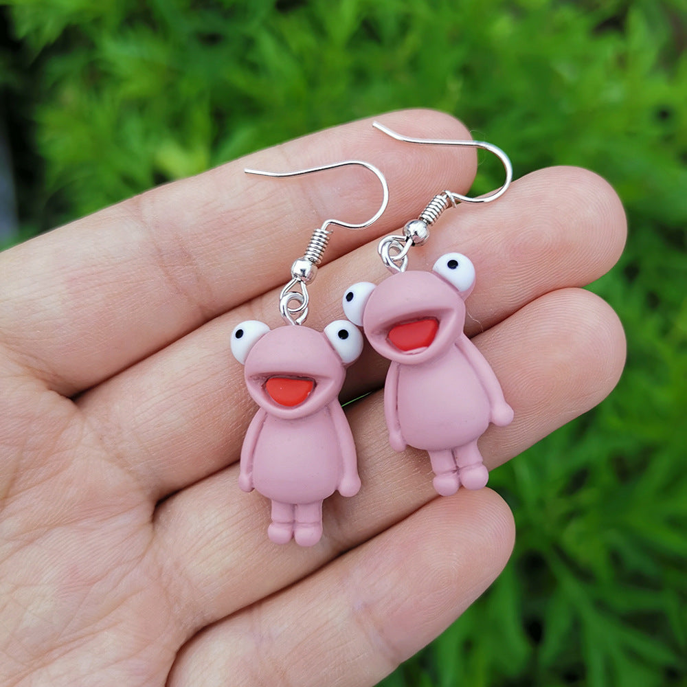 Resin Frog Animal Earrings