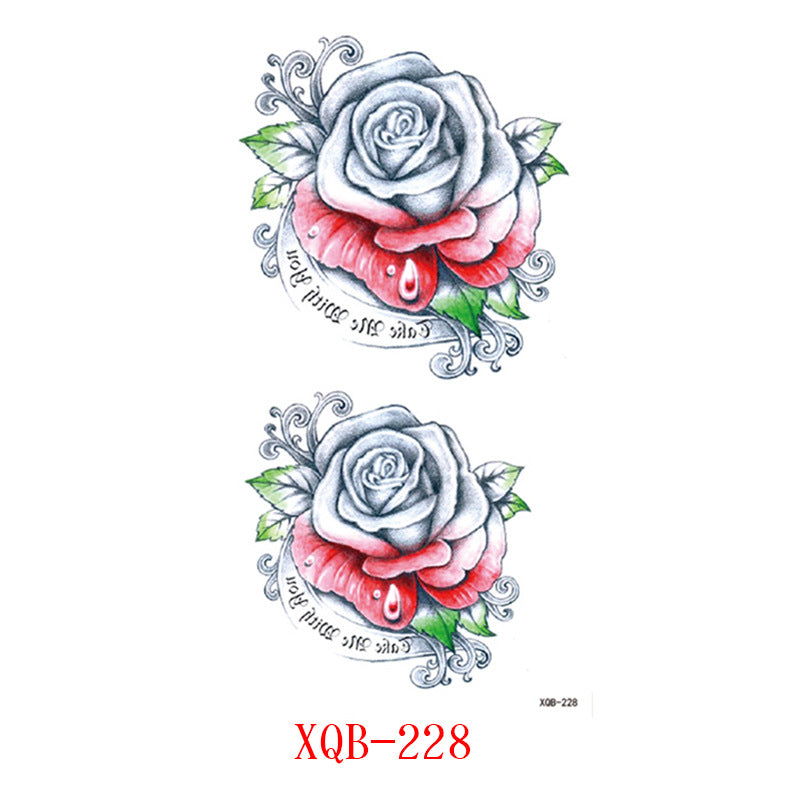 Paper Small Full Arm Flower Letter Animal Tattoo Sticker