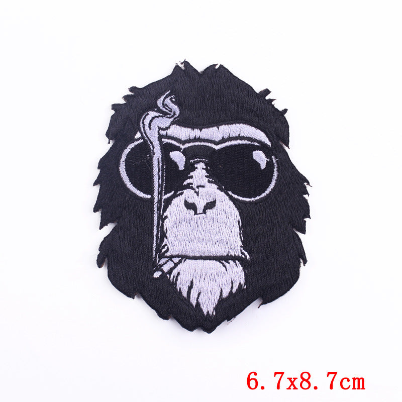 Fierce Animal Cloth Sticker Punk Muscle Animal Embroidery