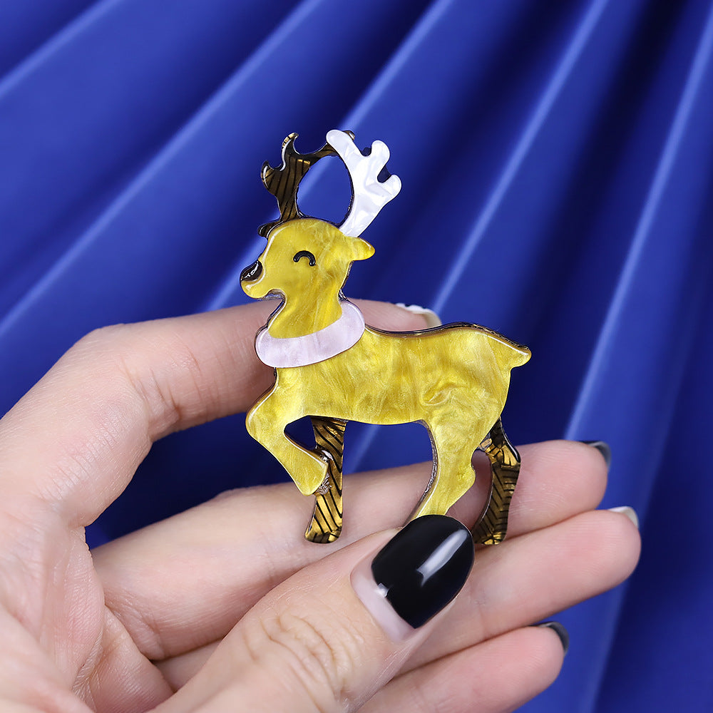 Christmas Acrylic Animal Brooch Sika Deer