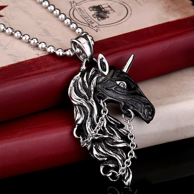 Titanium Steel Horse Year Zodiac Year Of Birth Accessories Chinese Zodiac Horse Necklace