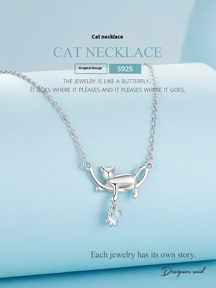 Sterling Silver White Gold Plated Simple Jewelry All-match Jewelry