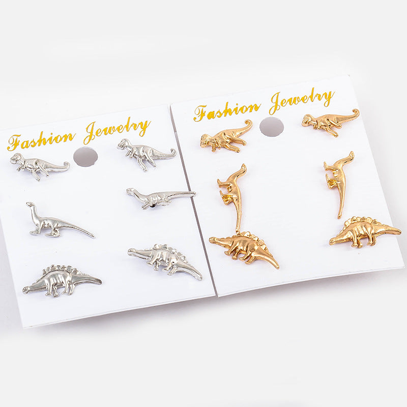 Small Animal Dinosaur Set Personalized Earrings