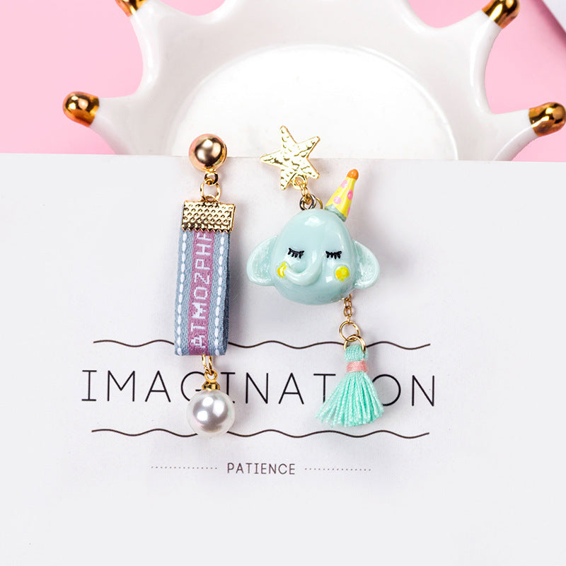 Handmade Acrylic Children'S Fun Animal Long Earrings