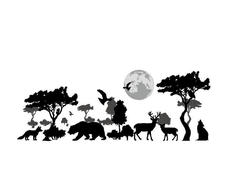 Creative Animal Forest Background Wall Sticker