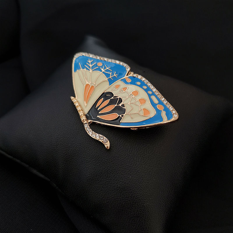 Vintage Butterfly Drip Glazed Enamel Brooch For Women