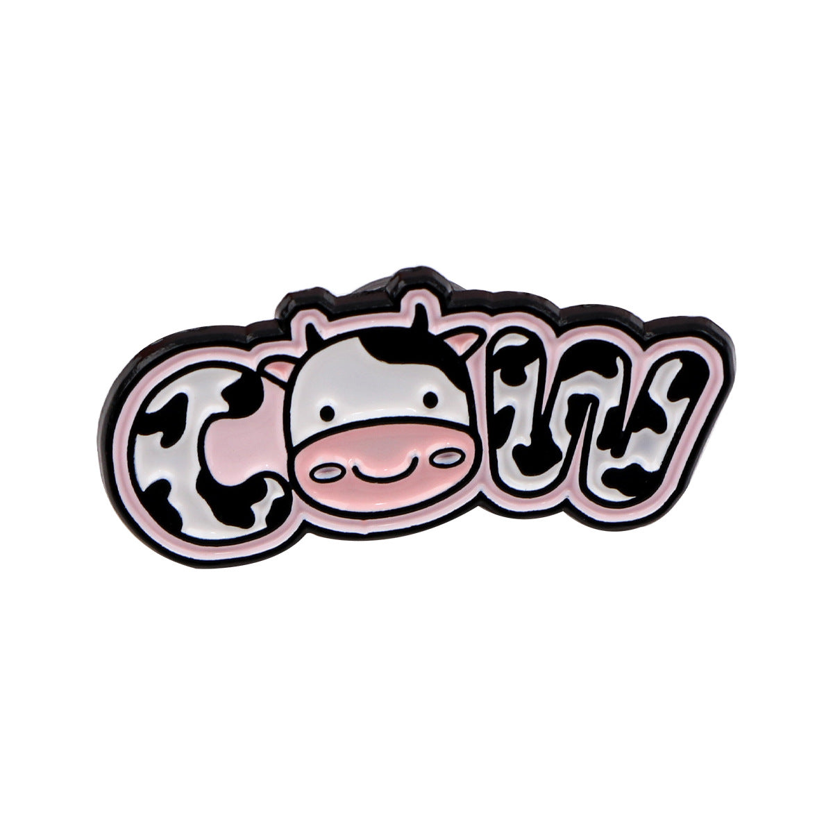 Cartoon Cute Black And White Cow Animal Brooch