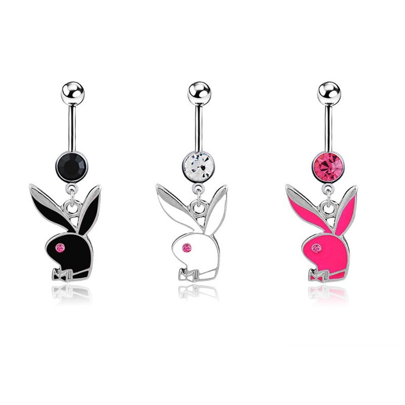 Cute rabbit belly button ring belly dance jewelry
