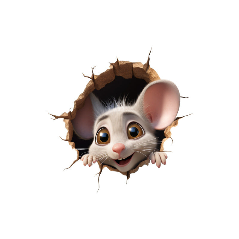 Mouse And Cat Creative Room Decoration Self-adhesive Wall Stickers
