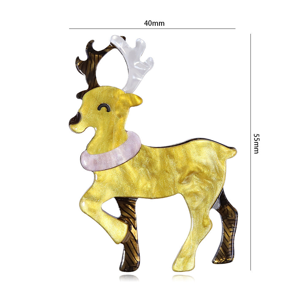 Christmas Acrylic Animal Brooch Sika Deer