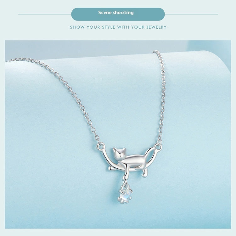 Sterling Silver White Gold Plated Simple Jewelry All-match Jewelry