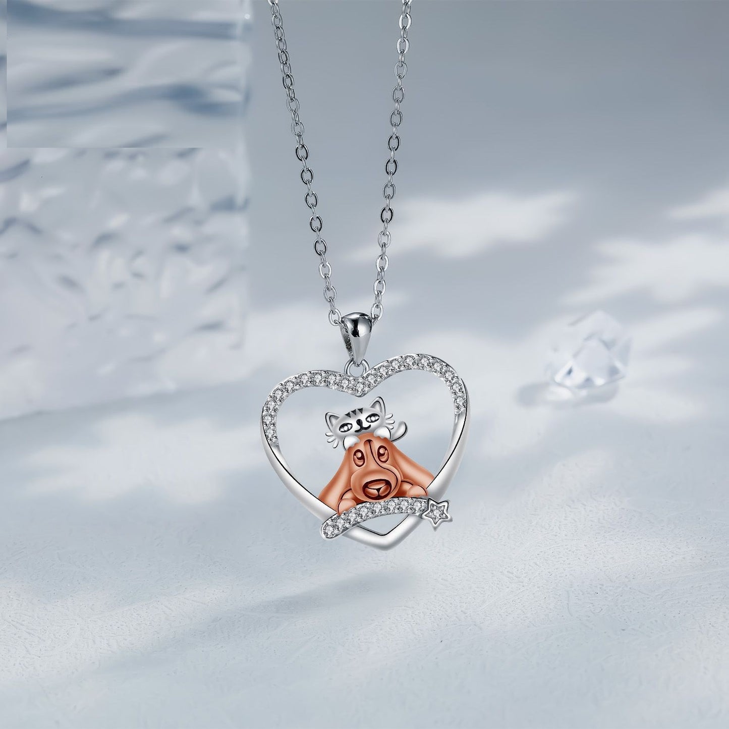 Love Pet Cat And Dog Pendant European And American Fashion Design Jewelry