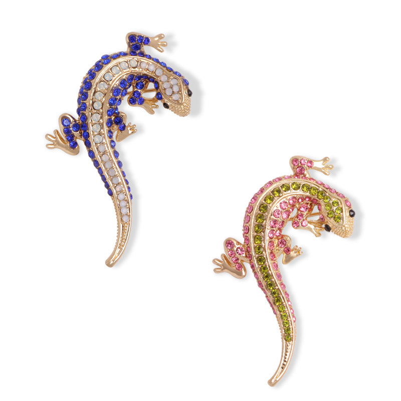 European And American Lizard Diamond Brooch Animal Rhinestone Corsage Clothing Fashion Accessories