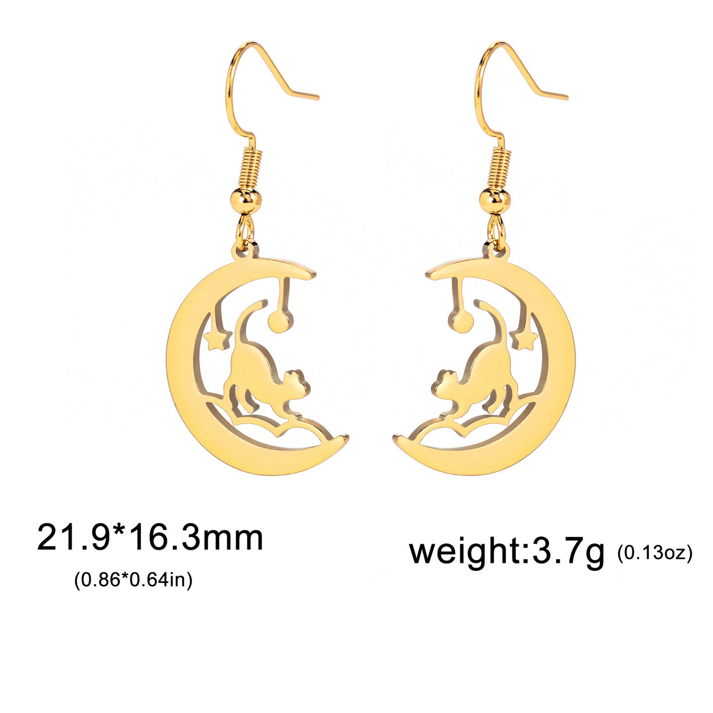Women's Stainless Steel Animal Cat Earrings