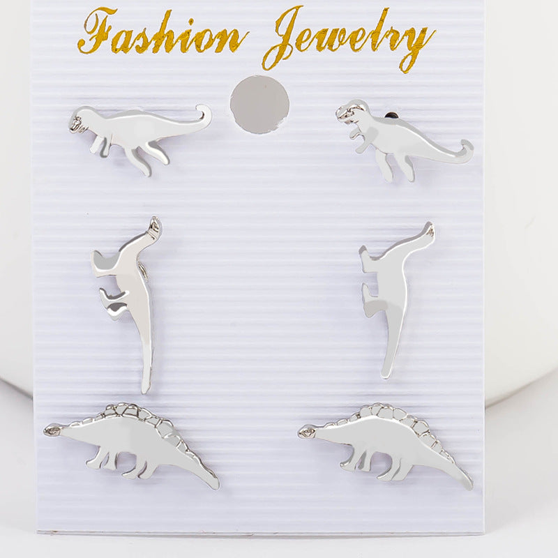 Small Animal Dinosaur Set Personalized Earrings