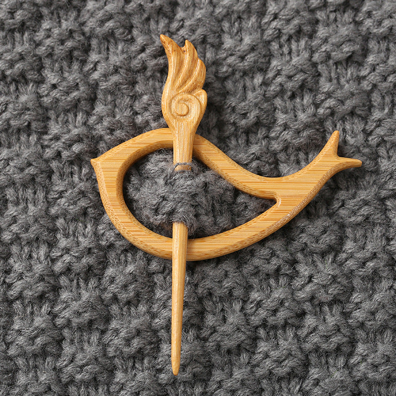 Wooden Animal Carving Brooch Gift