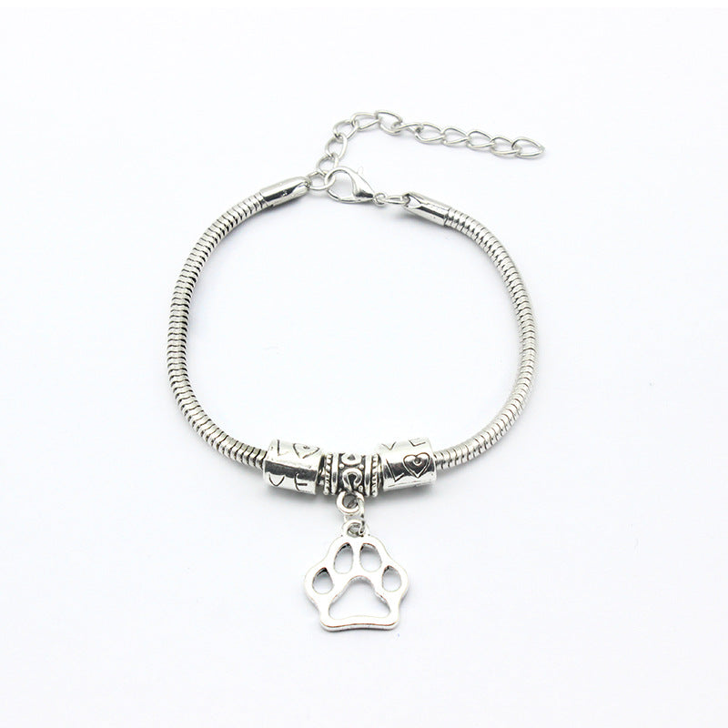 Animal Charm Alloy Dog Paw Bracelet