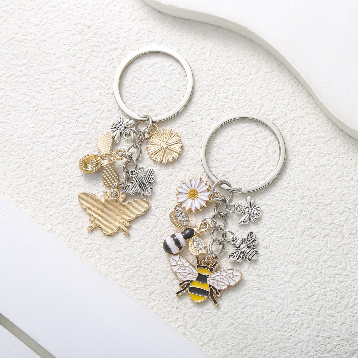 Oil Dripping Bee SUNFLOWER Keychain