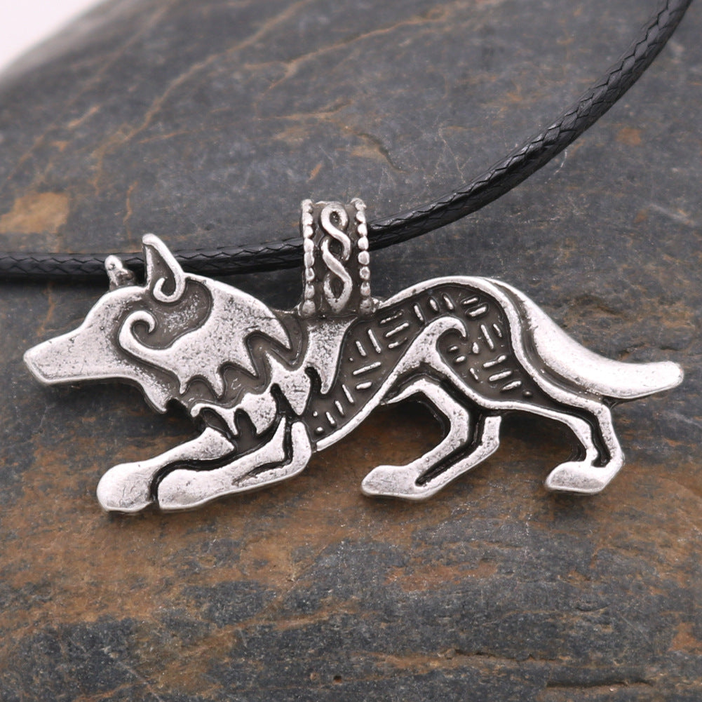 Jewelry Wolf Head Metal Necklace
