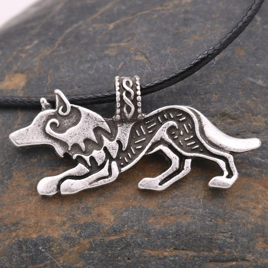 Jewelry Wolf Head Metal Necklace