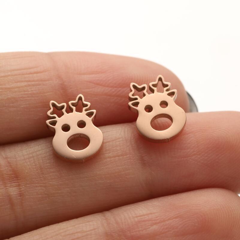 Stainless Steel Cute Animal Series Stud Earrings