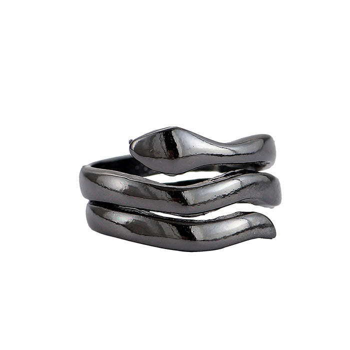 Animal Spirit Snake European And American Retro Punk Exaggerated And Personalized Men And Women Winding Snake Animal Opening Ring