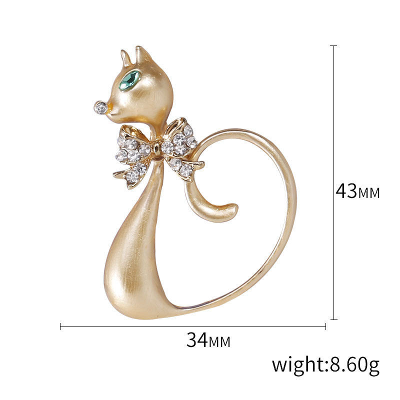 Cartoon Alloy Diamond Animal Corsage Ornament Brooch