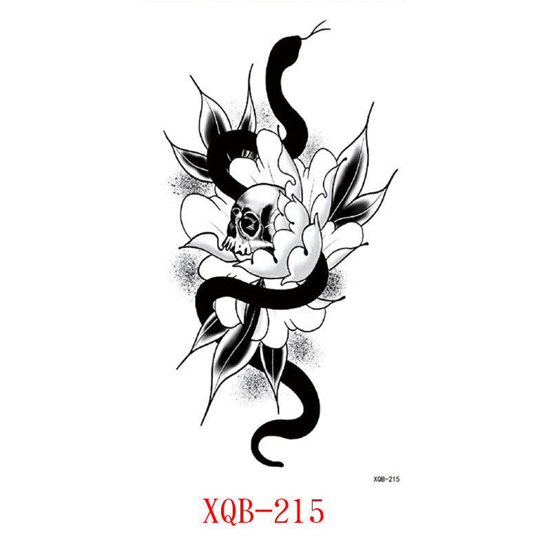 Paper Small Full Arm Flower Letter Animal Tattoo Sticker