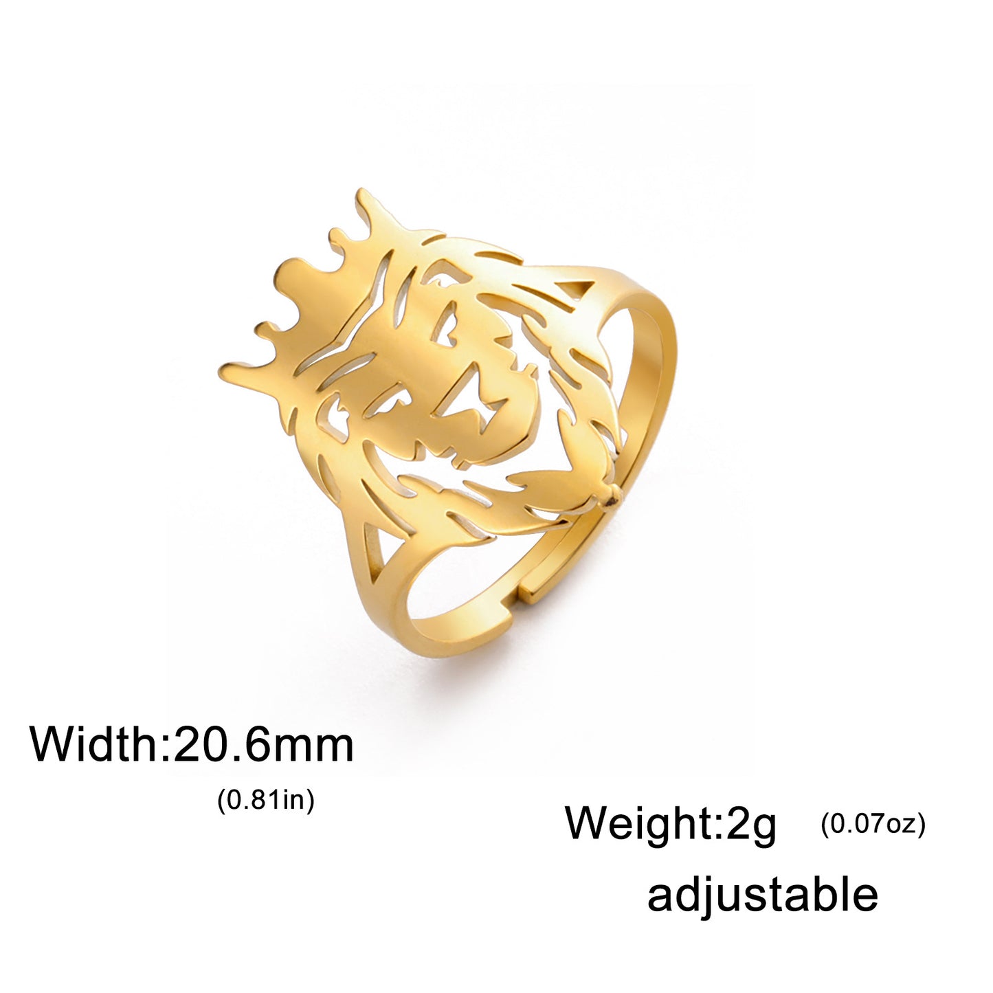 INS Hip-Hop Punk Style Animal Series Lion Head Ring