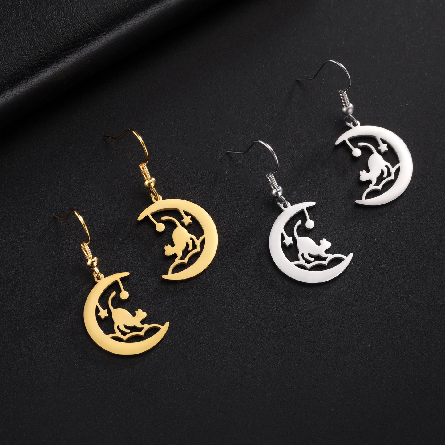 Women's Stainless Steel Animal Cat Earrings