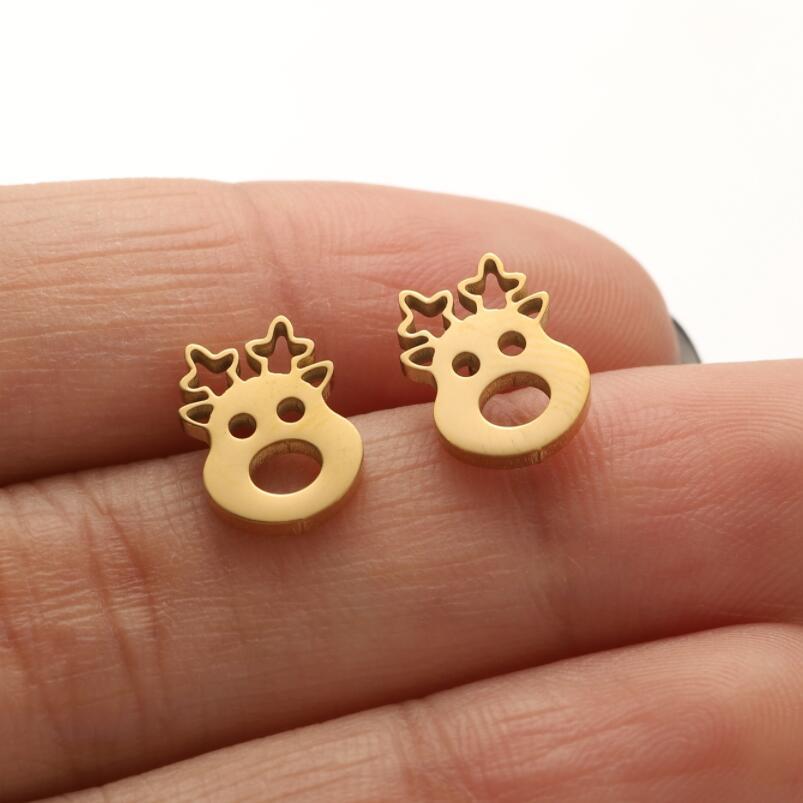 Stainless Steel Cute Animal Series Stud Earrings