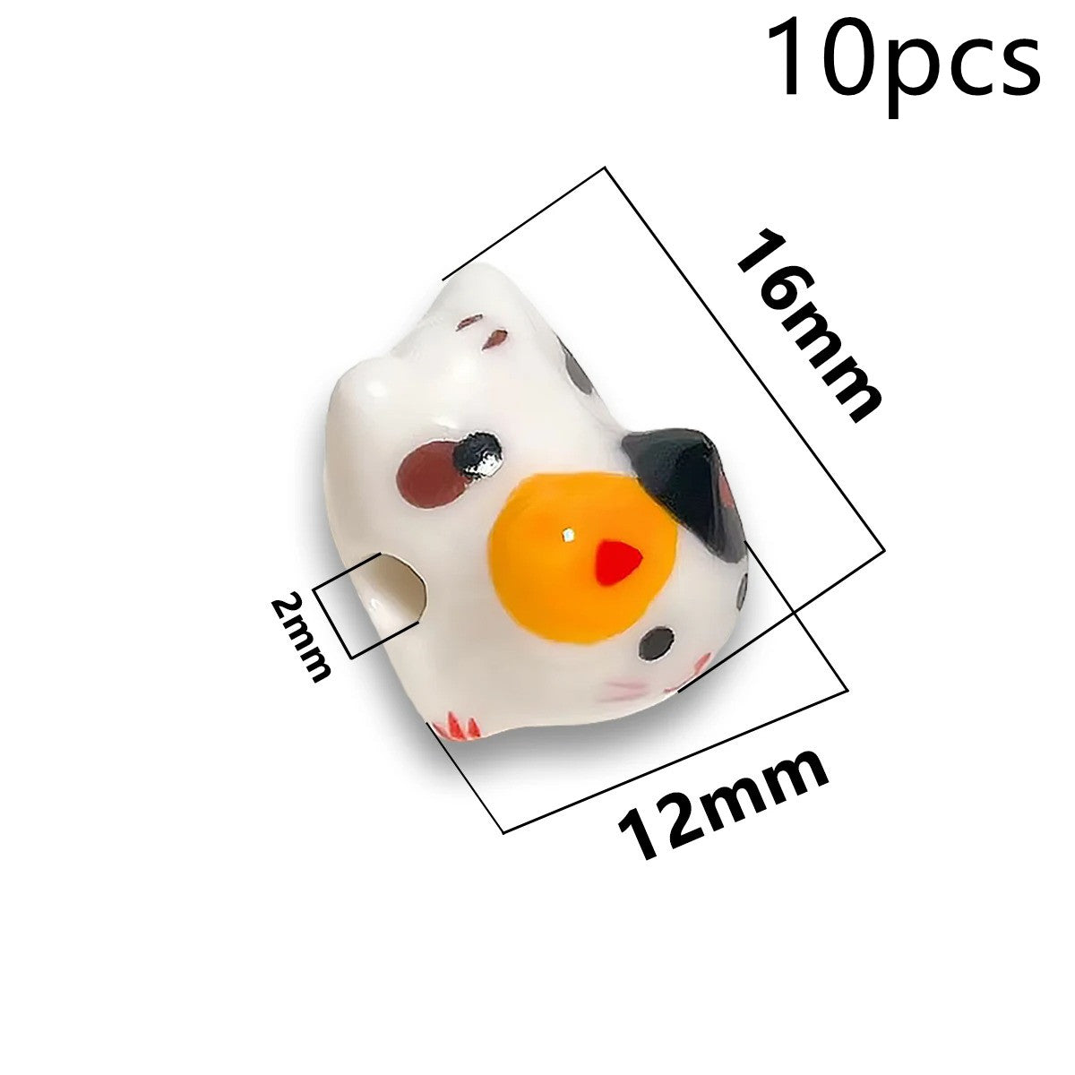 Cute Cat Beaded Wind Chimes Bracelet Necklace Handmade Lying Cute Cute Animal Ceramic Ornament