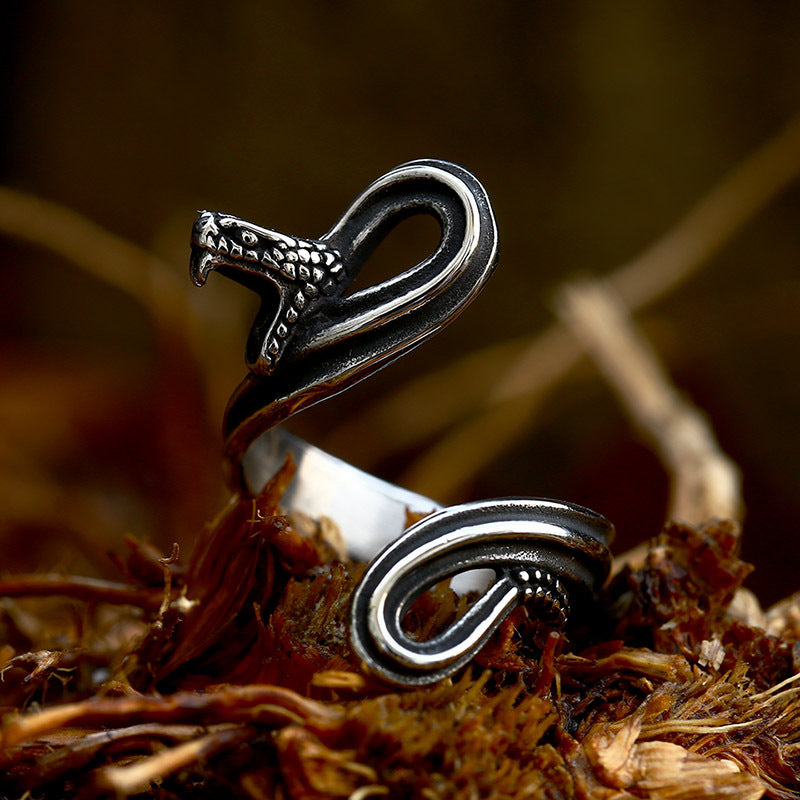 Vintage Stainless Steel Animal Snake Ring