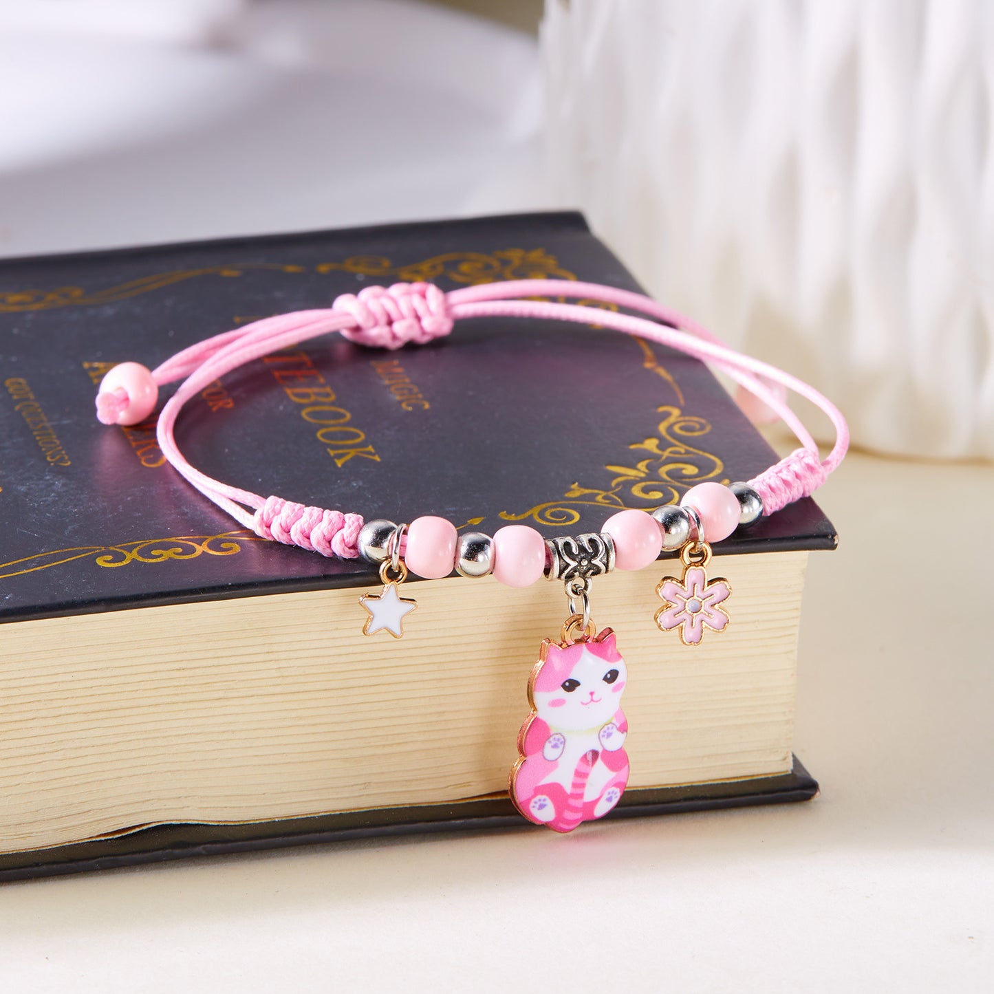 Cat Bracelet Women's Cute Fashion Pendant Woven