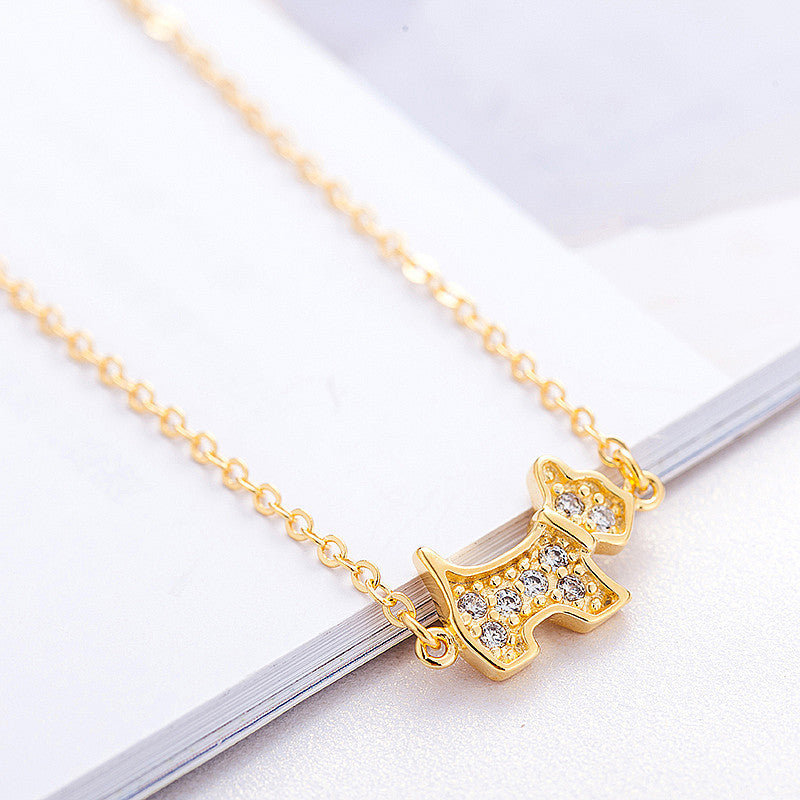 Fashion Gold Dog Bracelet With Zircon