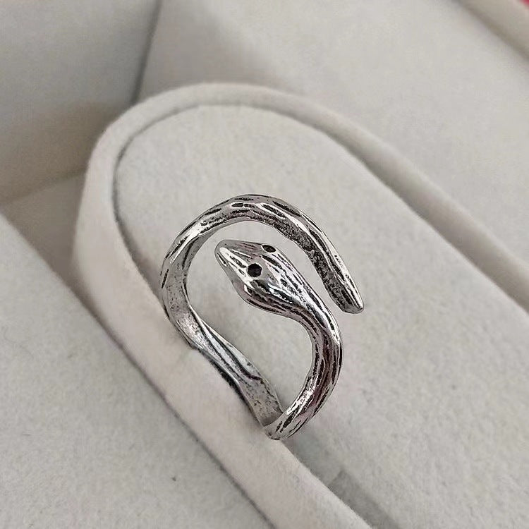 Animal Spirit Snake European And American Retro Punk Exaggerated And Personalized Men And Women Winding Snake Animal Opening Ring