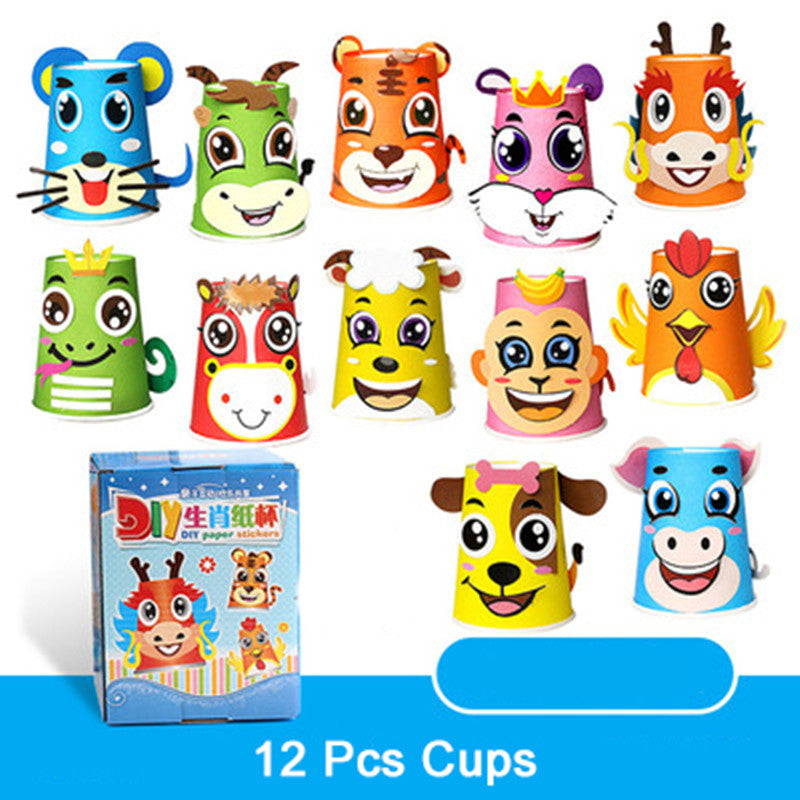 Cartoon Animal Three-dimensional Sticker Paper Plate