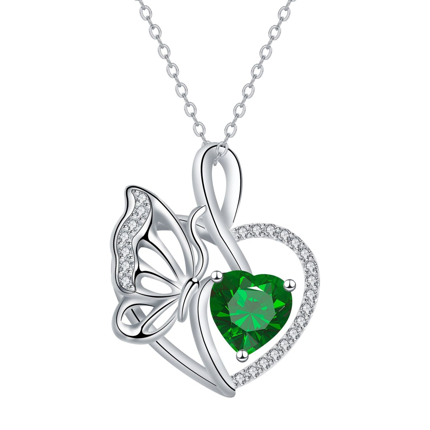 Love Butterfly Inlaid Jewelry High Sense Stylish Elegant Necklace Women