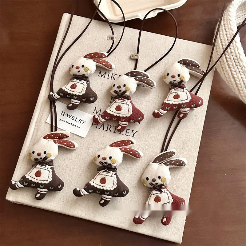 Fabric Cotton-filled Cartoon Bear Rabbit Keychain Pendant