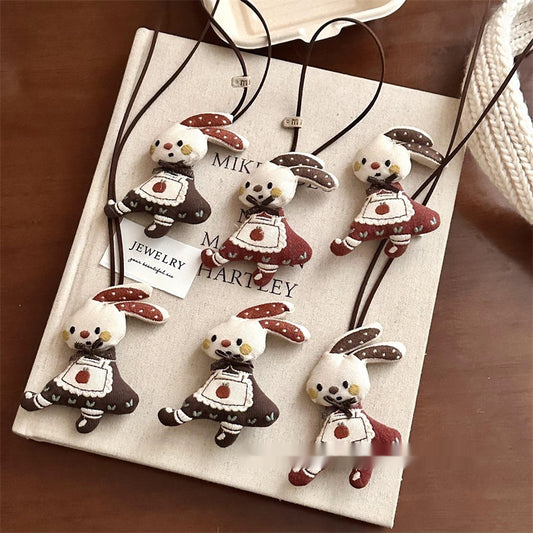 Fabric Cotton-filled Cartoon Bear Rabbit Keychain Pendant
