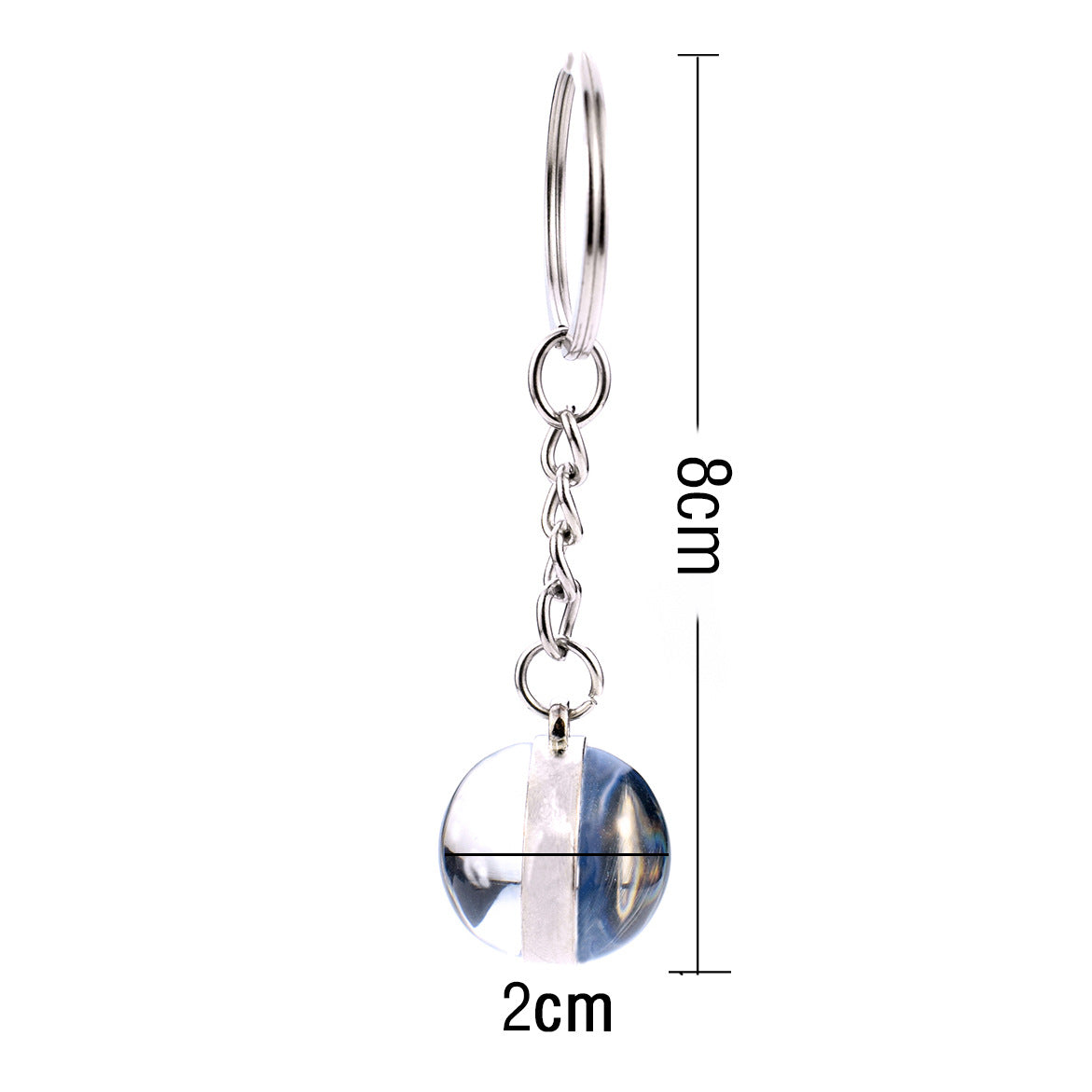 Animal Double Sided Glass Ball Keychain Ornament