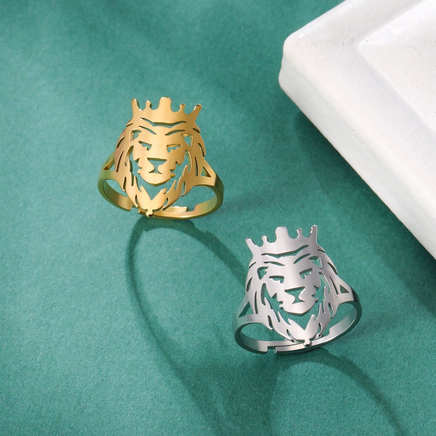 INS Hip-Hop Punk Style Animal Series Lion Head Ring