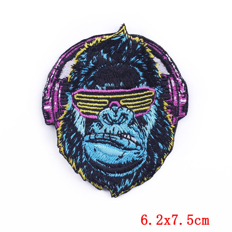 Fierce Animal Cloth Sticker Punk Muscle Animal Embroidery