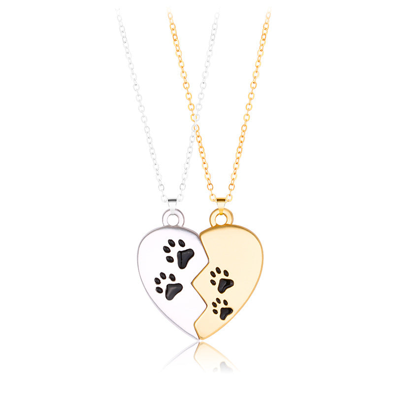 Love Couple Necklace Magnet Stitching Alloy Pendant Original Design Jewelry