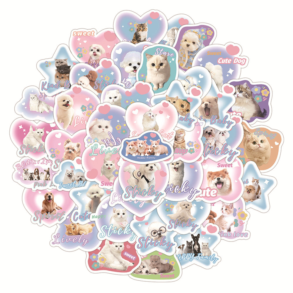 Cute Pet Puppy Facial Expression Bag Stickers Decorative