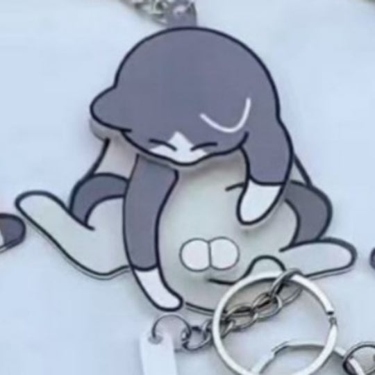 Creative Kitten Acrylic Pendant Keychain Student Cartoon Schoolbag Pendant