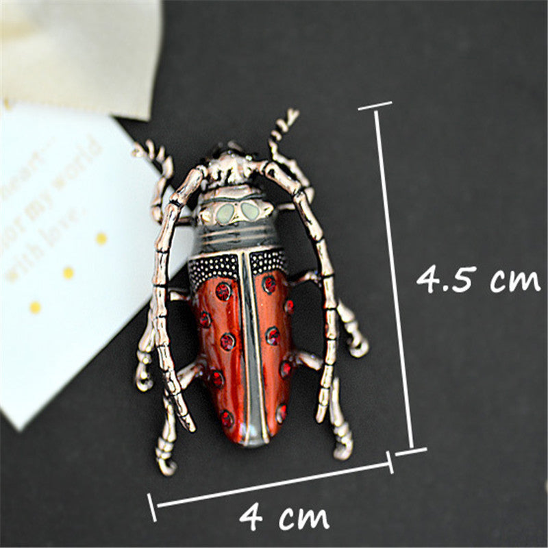 Oil-dropping Insect Longhorn Beetle Brooch