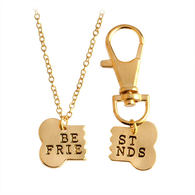Best Friends Pendant Necklace And Keychain