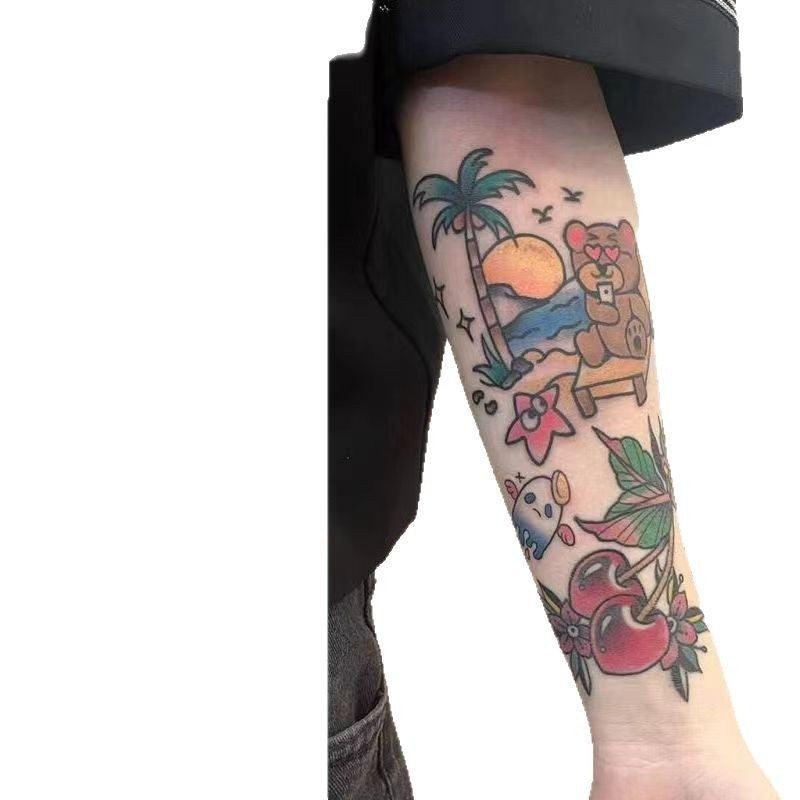 Color Flower Arm Waterproof Tattoo Sticker