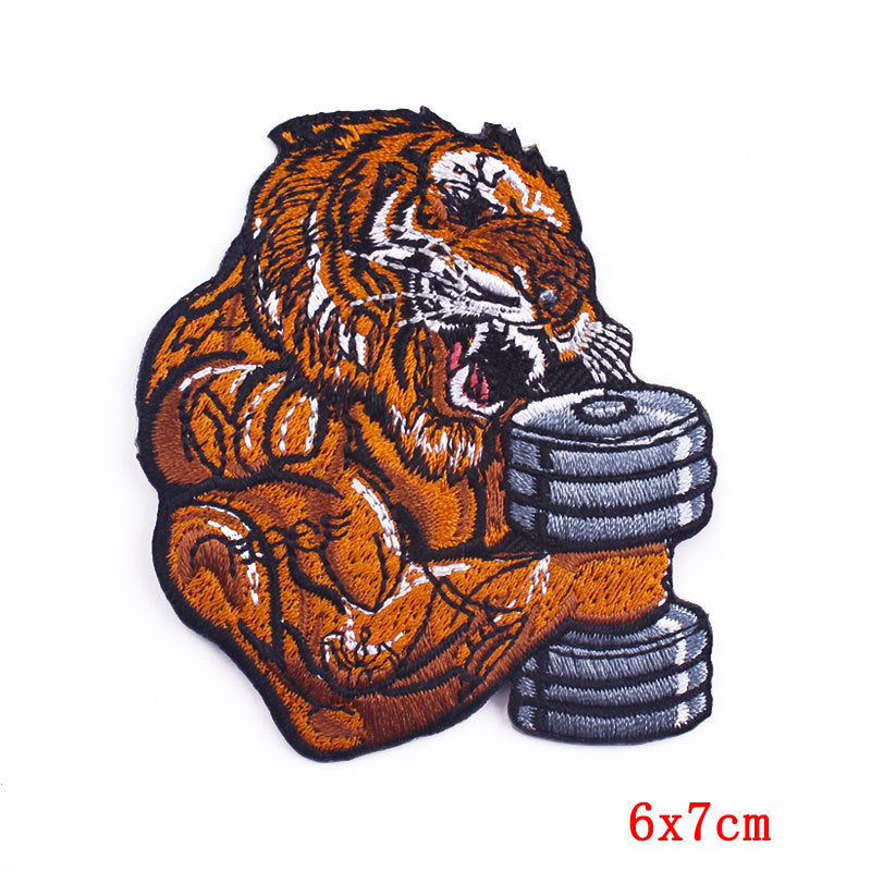 Fierce Animal Cloth Sticker Punk Muscle Animal Embroidery
